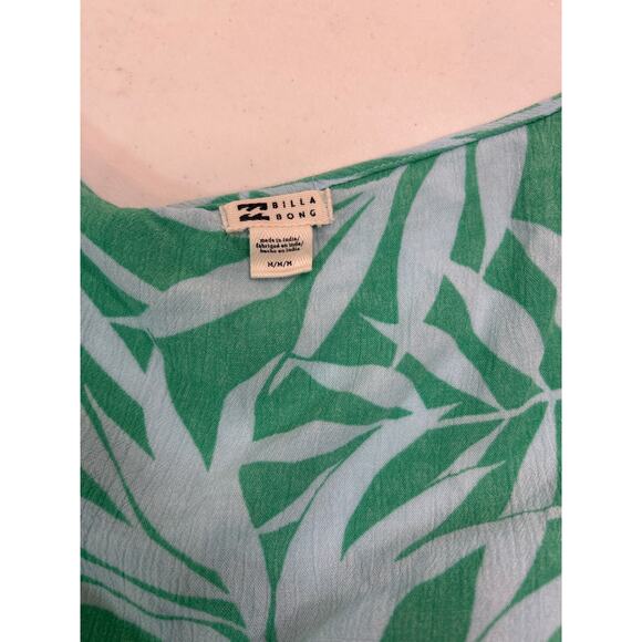 Billabong Wrap and Roll Dress Green/Blue Palm Leaves Size M - Picture 7 of 8